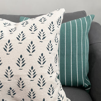 BIRCH CUSHION COVER (TEAL)