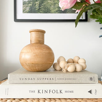 DANA ROUND WOOD VASE