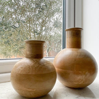 DANA ROUND WOOD VASE