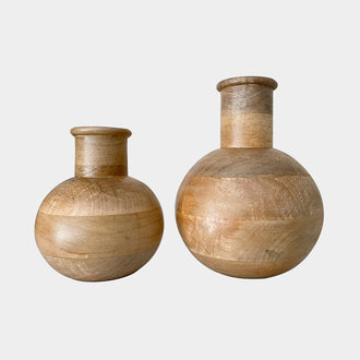 DANA ROUND WOOD VASE