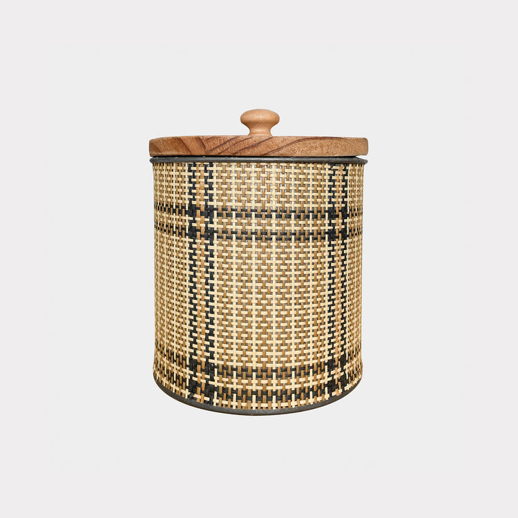 JACI PLAID ROUND CANISTER
