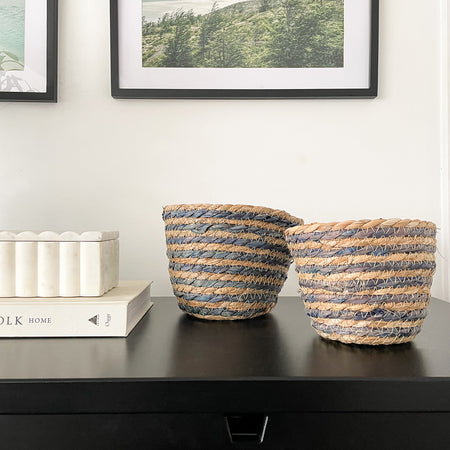 KYA STRIPE BASKETS SET OF 2