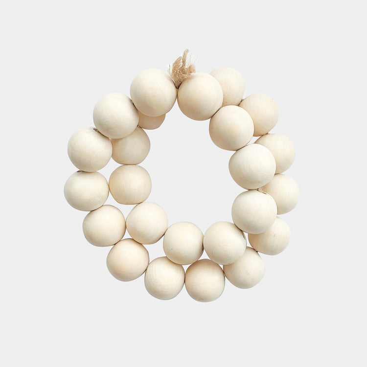 LARGE WHITE WASHED BEADS