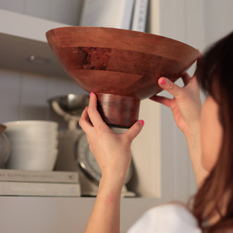 BRAY FOOTED WOOD BOWL
