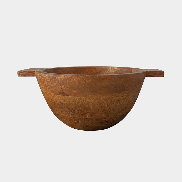 MASEY WOOD BOWL WITH HANDLES