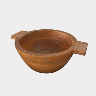 MASEY WOOD BOWL WITH HANDLES
