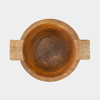 MASEY WOOD BOWL WITH HANDLES