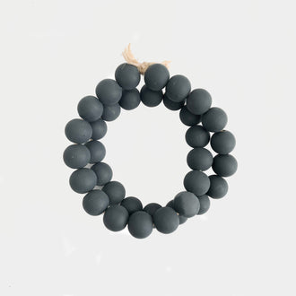 CHARCOAL NAVY WOODEN BEADS