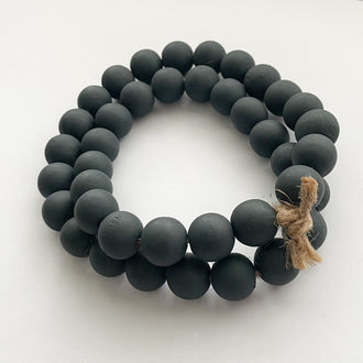 CHARCOAL NAVY WOODEN BEADS
