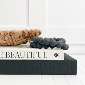 CHARCOAL NAVY WOODEN BEADS