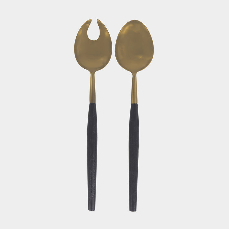 ROX WOOD BRASS SERVER SET