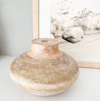 RUMI ROUND WOOD VASE