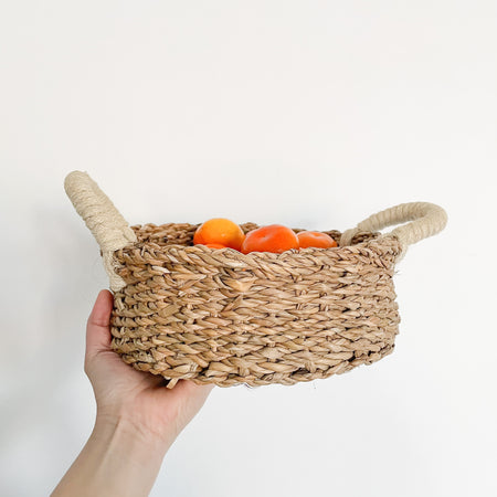 TEJA SEAGRASS BASKETS WITH JUTE WOOL HANDLES
