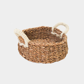 TEJA SEAGRASS BASKETS WITH JUTE WOOL HANDLES