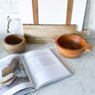 MASEY WOOD BOWL WITH HANDLES