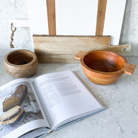 MASEY WOOD BOWL WITH HANDLES